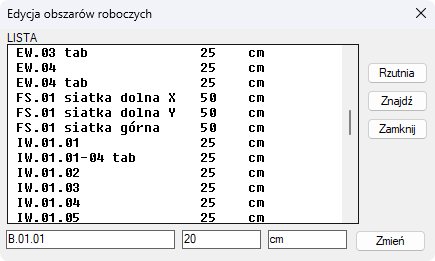 BiK Base - Edycja obszarów roboczych