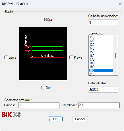 BiK Stal - blachy proste