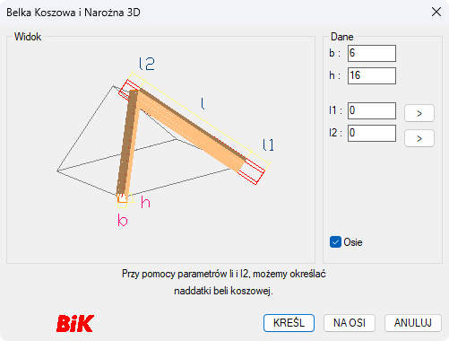 BiK Drewno - belka koszowa 3D