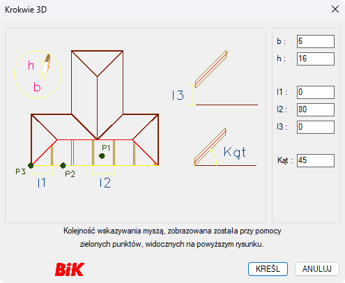 BiK Drewno - krokwie 3D2D