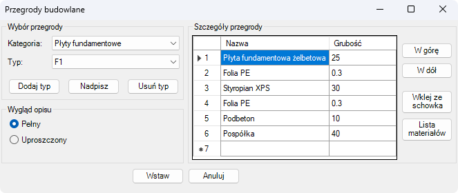BiK Architektura - opisz przegrode