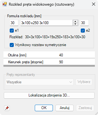 BiK Żelbet BIM - pręt rzutowany