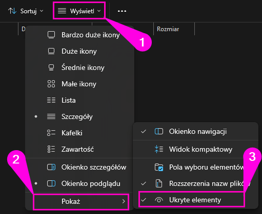 Eksplorator Windows - ukryte elementy