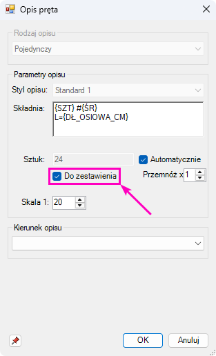 BiK Żelbet BIM - zliczanie prętów