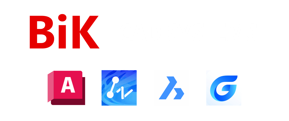 BiK Cad Systems with AutoCAD, ZWCAD, BricsCAD and GstarCAD icons