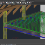 wizualizacja 3D zbrojenia płyty żelbetowej tarasu oraz słupów w programie BiK Żelbet BIM