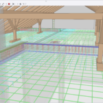 model 3D domu jednorodzinnego wraz ze zbrojeniem elementów żelbetowych utworzony w programie BiK Żelbet BIM, wyświetlony w przeglądarce IFC Trimble Connect