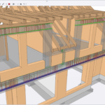 model 3D podciągów i belek żelbetowych utworzony w programie BiK Żelbet BIM, wyświetlony w przeglądarce IFC Trimble Connect