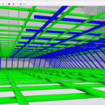 model 3D zbrojenia płyty fundamentowej utworzony w programie BiK Żelbet BIM, wyświetlony w przeglądarce IFC Trimble Connect