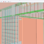 model 3D budynku wraz ze zbrojeniem elementów żelbetowych utworzony w programie BiK Żelbet BIM oraz Konstruktor BIM, wyświetlony w przeglądarce IFC Trimble Connect