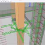 model 3D budynku pokazujący dozbrojenie otworów w płycie żelbetowej utworzony w programie BiK Żelbet BIM oraz Konstruktor BIM, wyświetlony w przeglądarce IFC Trimble Connect