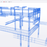 model 3D zbrojenia utworzony w programie BiK Żelbet BIM oraz Konstruktor BIM, wyświetlony w przeglądarce IFC Trimble Connect